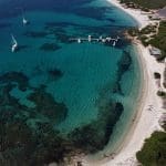 Ariel view of sailing boats in sardinia