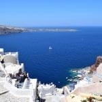 view over the houses in Santorini greece