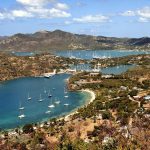 view of a harbour on an Antigua yacht charter
