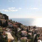 view over a town on a luxury mediterranean yacht charter