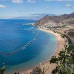 view of a beach in Tenerife on a Canary Islands yacht charter