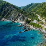 mountains and blue waters in Skopelos on a greek islands bareboat charter