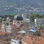 view over motor in and the houses and ocean on a Montenegro yacht charter