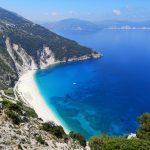 view of a beach in the ionian on the island of Kefalonia