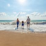 family on a beach